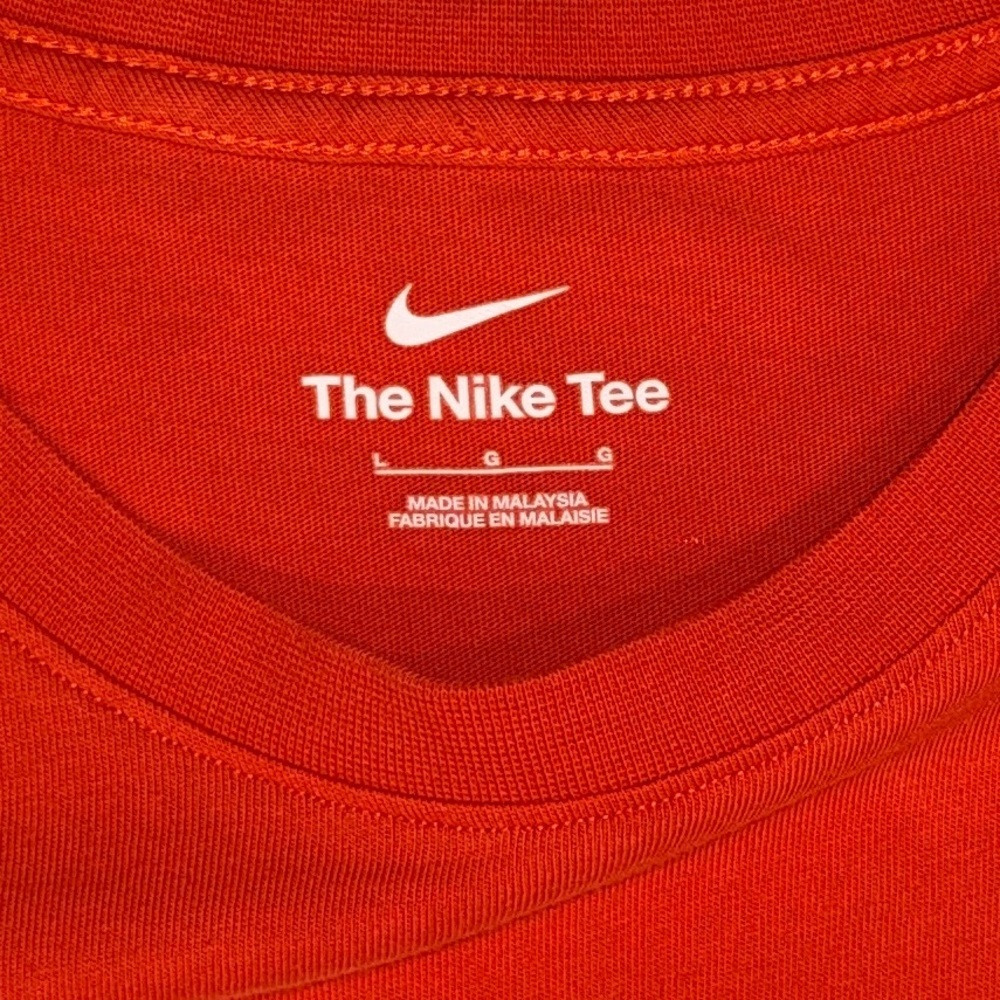 Nike Clemson Tigers Long Sleeve T-Shirt Men’s Size Large Orange Cotton - Picture 8 of 10
